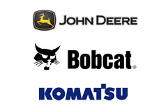 John Deere, Bobcat, Komatsu Logos
